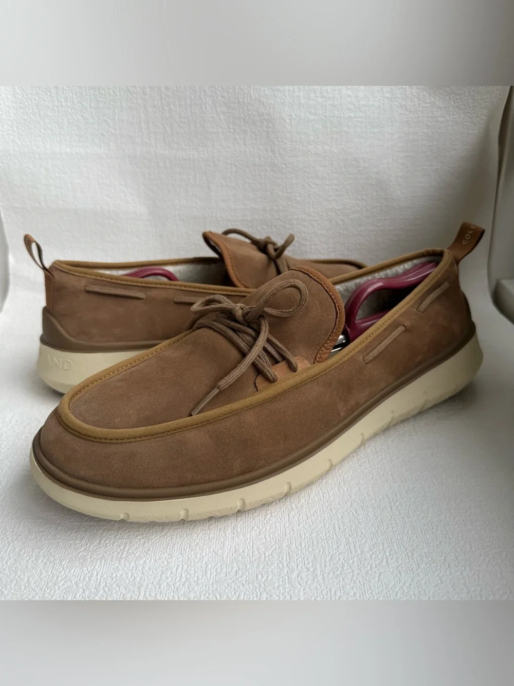 Cole Haan ZerøGrand Men’s 13 M Brown Suede Faux Fur Boat Shoes NWOT C36298
